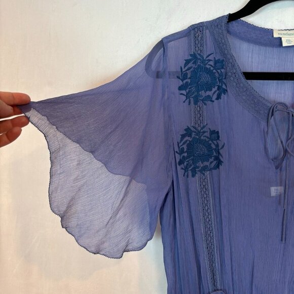 Sundance Led By Dreams Women's Floral Embroidered Drop Waist Midi Dress Petite L - Picture 3 of 14